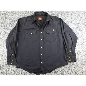 SHIP JOHN Townes Waxed Black Canvas Western Shirt Western Workwear Made in USA